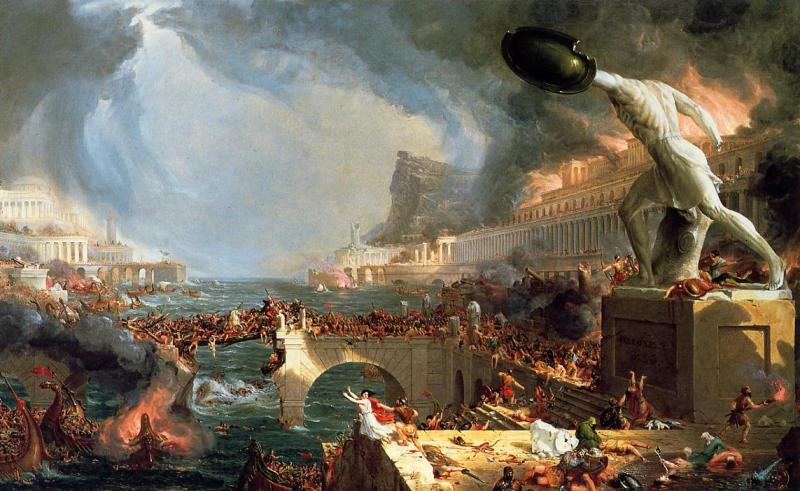 Thomas Cole Course of Empire Destruction Germany oil painting art